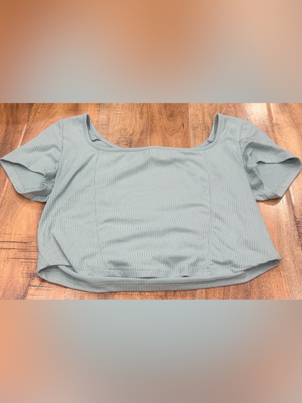gaze Ribbed Crop Tank in Light Mint Blue